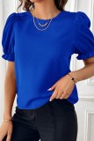 Chic Crewneck Puff Sleeve Tops