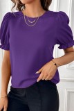 Chic Crewneck Puff Sleeve Tops