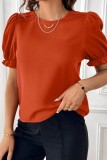 Chic Crewneck Puff Sleeve Tops