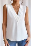 Solid V neck Multilayer Sleeveless Tank Tops