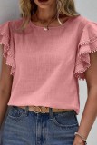 Ruffle Bat Sleeve Casual Tops