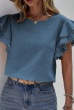Ruffle Bat Sleeve Casual Tops