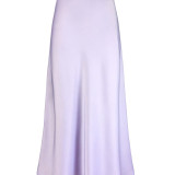 Summer Silk Draped High Waisted Fishtail Skirt