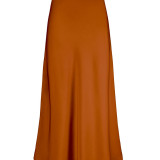 Summer Silk Draped High Waisted Fishtail Skirt