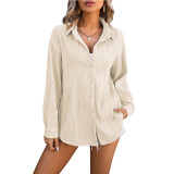Wave Textured Fashionable Shirt For Women