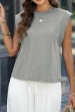 Basic Crewneck Cap Sleeve Loose Fit T shirts Tops