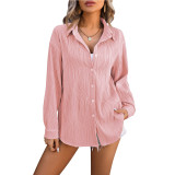 Wave Textured Fashionable Shirt For Women