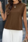 Basic Crewneck Cap Sleeve Loose Fit T shirts Tops