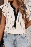 Ruffle Flowy Sleeve V neck Tops
