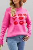 Valentine Hearts Lips Drop Shoulder Sweater