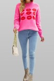 Valentine Hearts Lips Drop Shoulder Sweater