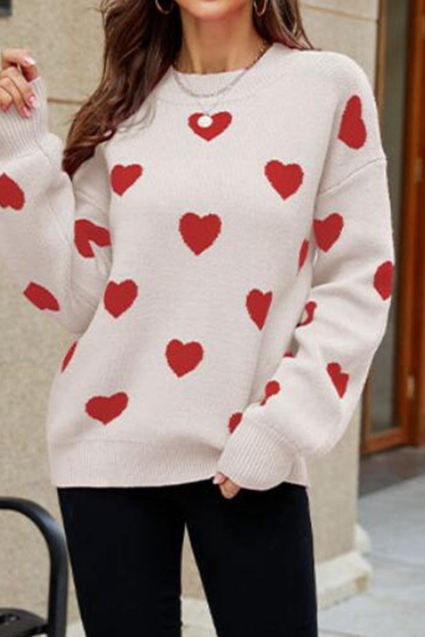 Valentine Hearts Drop Shoulder Sweater