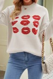 Valentine Hearts Lips Drop Shoulder Sweater