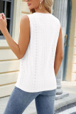 Solid Color Jacquard V-Neck Strap Vest For Women