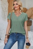 Sold Petal Sleeve V neck Eyelet Blouse
