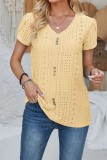 Sold Petal Sleeve V neck Eyelet Blouse