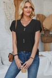 Sold Petal Sleeve V neck Eyelet Blouse