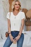 Sold Petal Sleeve V neck Eyelet Blouse