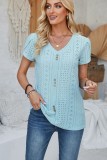 Sold Petal Sleeve V neck Eyelet Blouse