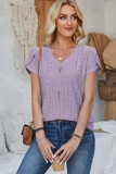 Sold Petal Sleeve V neck Eyelet Blouse