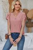 Sold Petal Sleeve V neck Eyelet Blouse