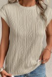 Wavy Textured Cap Sleeve Top