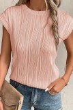 Wavy Textured Cap Sleeve Top