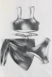 Tie Dyed Bikini Swimsuit Women's Three Piece Set