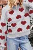 Valentines Day Heart Pattern Lantern Sleeve Sweater