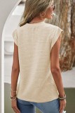 Casual Solid Color Textured Sleeveless Shirt