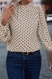Mock Neck Long Sleeve Print Chic Shirt