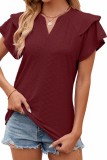 Eyelet Butterfly Sleeve Summer Top for Women