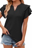 Eyelet Butterfly Sleeve Summer Top for Women