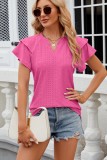 Eyelet Butterfly Sleeve Summer Top for Women