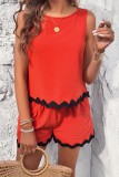 Sleeveless Tank Tops And Shorts Set