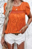 Flower Cut Out Petal Sleeve Tops