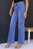 Wide Leg High Waisted Stretchy Straight Leg Jeans