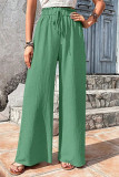 Summer Versatile Bubble Plaid Wide Leg Pants