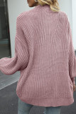 Lantern Sleeved Cardigan With Pockets For Women