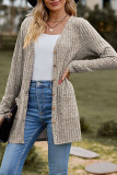 Solid Color Long Sleeved Cardigan Jacket For Women