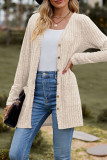 Solid Color Long Sleeved Cardigan Jacket For Women