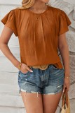 Seamed Detail Petal Sleeve Crewneck T-Shirt