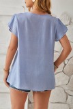 Petal Sleeve V Neck T Shirt