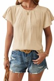 Seamed Detail Petal Sleeve Crewneck T-Shirt