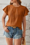 Seamed Detail Petal Sleeve Crewneck T-Shirt