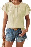 Seamed Detail Petal Sleeve Crewneck T-Shirt