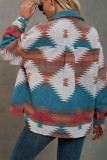 Lapel Pocket Button Woolen Jacket For Women