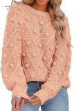 Wool Ball Knit Loose Long Sleeve Pullover Sweater