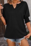 V neck Smocked Sleeve Loose Fit Tops