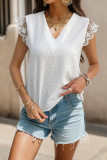 Lace Backless Patchwork Shirt For Women